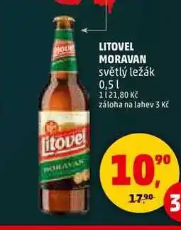 Penny Market LITOVEL MORAVAN světlý ležák, 0,5 l nabídka