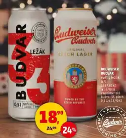 Penny Market BUDWEISER BUDVAR světlý ležák, 0,5 l nabídka