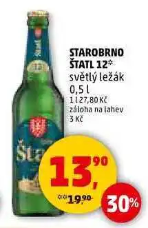 Penny Market STAROBRNO ŠTATL 12 světlý ležák, 0,5 l nabídka