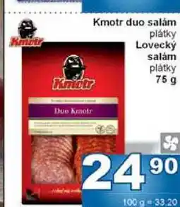 Jip Kmotr duo salám plátky Lovecký salám plátky 75 g nabídka
