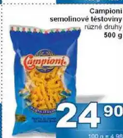 Jip Campioni semolinové těstoviny různé druhy 500 g nabídka