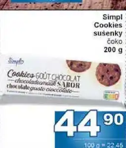 Jip Simpl Cookies sušenky čoko 200 g nabídka