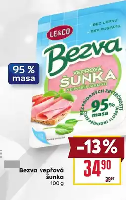 Billa Bezva vepřová šunka nabídka