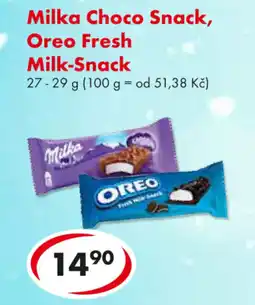 CBA Milka Choco Snack, Oreo Fresh Milk-Snack nabídka