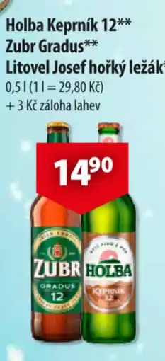 CBA Holba Keprník 12, Zubr Gradus, Litovel Josef hořký ležák nabídka