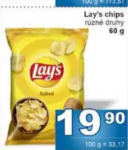 Jip Lay's chips různé druhy 60 g nabídka