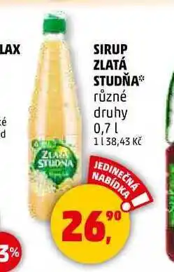 Penny Market SIRUP ZLATÁ STUDŇA, 0,7 l nabídka