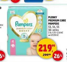 Penny Market PLENKY PREMIUM CARE PAMPERS S3, S4, S5, 30-40 ks nabídka