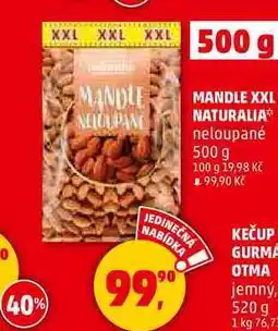 Penny Market MANDLE XXL NATURALIA neloupané, 500 g nabídka