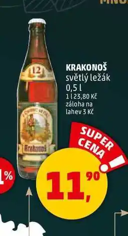 Penny Market KRAKONOŠ světlý ležák, 0,5 l nabídka