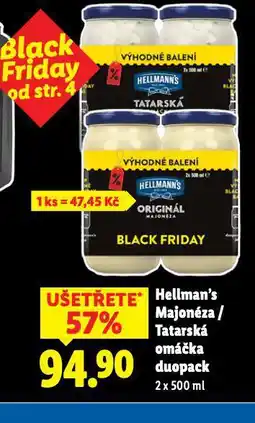 Lidl Hellmann´s tatarská omáčka, majonéza nabídka