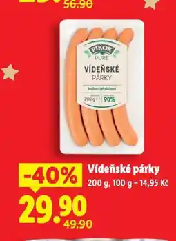 Lidl Vídeňské párky nabídka