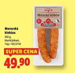 Lidl Moravská klobása nabídka