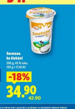 Lidl Smetana ke šlehání 40% nabídka