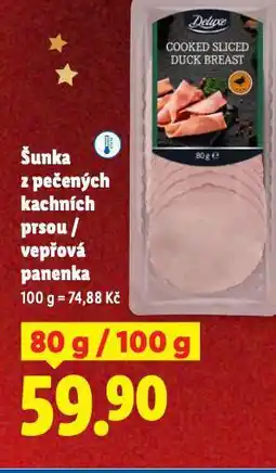 Lidl Šunka z pečených kachních prsou / vepřová panenka nabídka