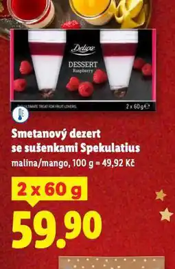 Lidl Smetanový dezert se sušenkami spekulatitus nabídka