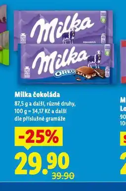 Lidl Milka čokoláda nabídka