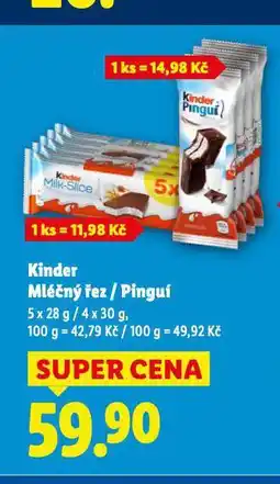 Lidl Kinder mléčný řez / pinguí nabídka
