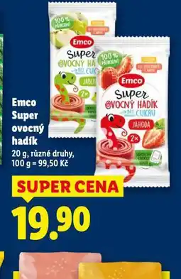 Lidl Emco super ovocný hadík nabídka