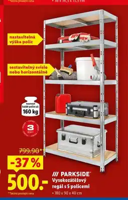 Lidl Vysokozátěžový regál s 5 policemi nabídka