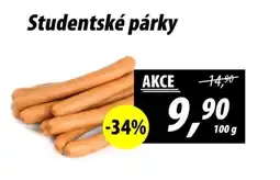 ZEMAN Studentské párky nabídka