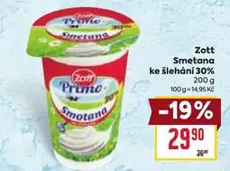 Billa Zott Smetana ke šlehání 30% nabídka