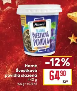 Billa Hamé Švestková povidla slazená nabídka