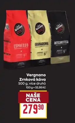 Billa Vergnano Zrnková káva nabídka