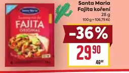 Billa Santa Maria Fajita koření nabídka