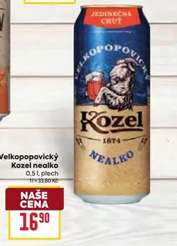 Billa Velkopopovický Kozel nealko nabídka