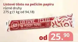 Potraviny CZ Listové těsto na pečícím papíru nabídka