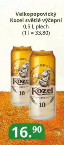 Potraviny CZ Velkopopovický Kozel světlé výčepní nabídka