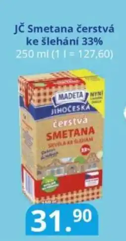 Potraviny CZ MADETA Jč Smetana čerstvá ke slehani 33% nabídka