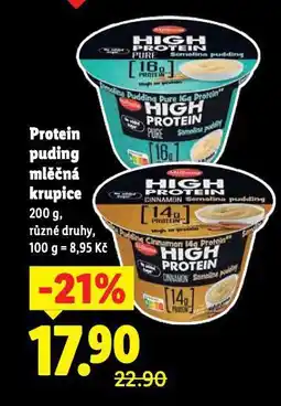 Lidl Protein puding mléčná krupice nabídka