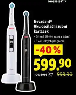 Lidl Nevadent aku oscilační zubní kartáček nabídka