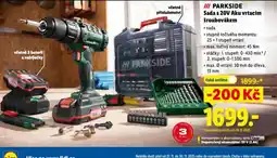 Lidl Parkside sada s 20v aku vrtacím šroubovákem nabídka