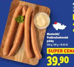 Lidl Mostecké párky nabídka