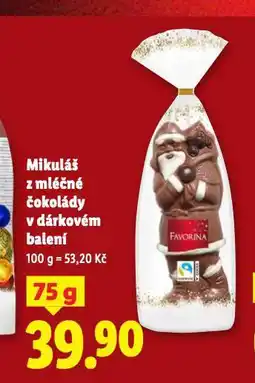 Lidl Mikuláš z mléčné čokolády v dárkovém balení nabídka
