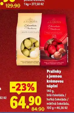 Lidl Pralinky s jemnou krémovou náplní nabídka