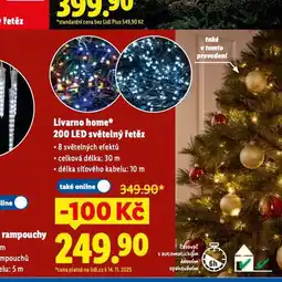 Lidl Livarno home led světelný řetěz nabídka
