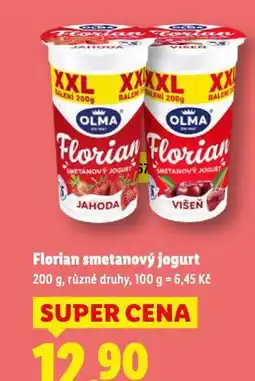 Lidl Florian smetanový jogurt nabídka