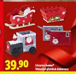 Lidl Livarno home vánoční plstěná dekorace nabídka