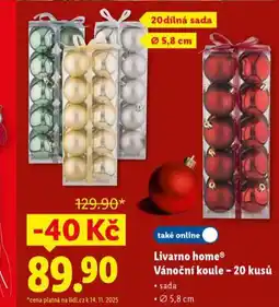 Lidl Livarno home vánoční koule nabídka