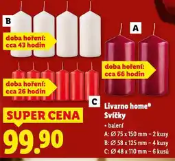 Lidl Livarno home svíčky nabídka