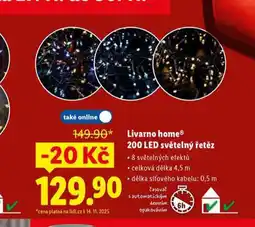 Lidl Livarno home led světelný řetěz nabídka