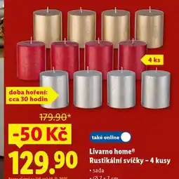 Lidl Livarno home rustikální svíčky nabídka