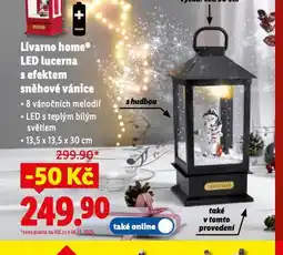 Lidl Livarno home led lucerna s efektem sněhové vánice nabídka