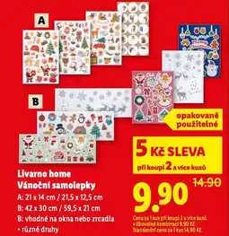 Lidl Livarno home vánoční samolepky nabídka