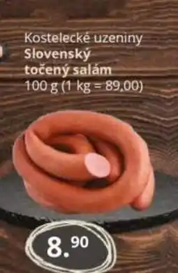 Potraviny CZ Kostelecké uzeniny Slovenský točený salám nabídka