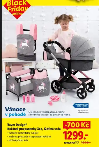 Bayer Design® Kočárek pro panenky Xeo, 12dílná sada